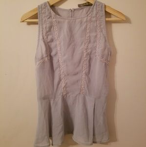 Peplum light blue top